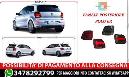 ✨FANALI POSTERIORE POLO 6R (ROSSO FUMO) ADATTI PER VW POLO 2010-2017✨