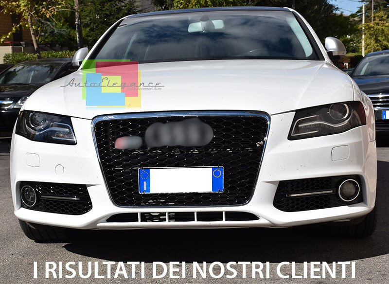 ⭐ART.0614 GRIGLIA RS4 ADATTO PER AUDI A4 B8 LOOK RS4 CROMATA⭐