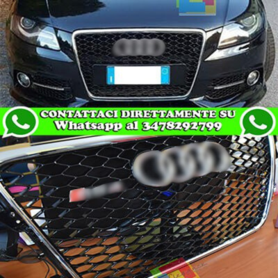 ⭐ART.0614 GRIGLIA RS4 ADATTO PER AUDI A4 B8 LOOK RS4 CROMATA⭐