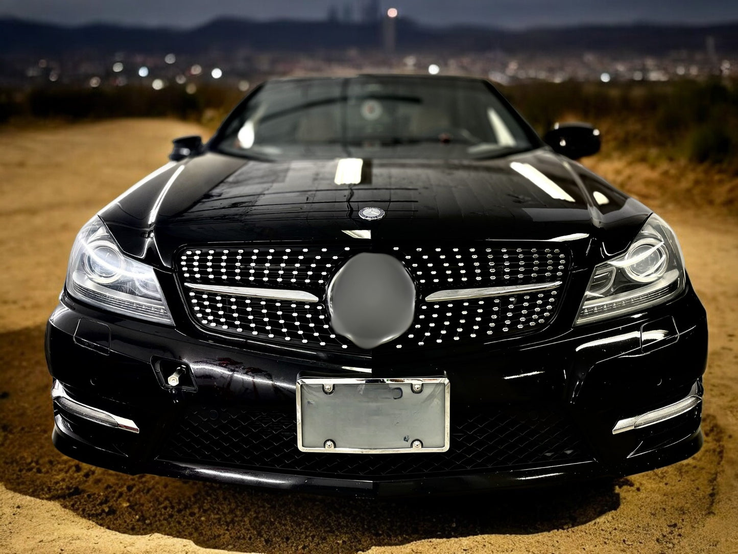 💎Griglia adatta per Mercedes CLASSE C W204 2013+ DIAMANT NERO LUCIDO💎