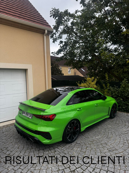 ⭐1849 DIFFUSORE ADATTO PER AUDI A3 8Y BERLINA RS3 LOOK TUNING NERO LUCIDO⭐
