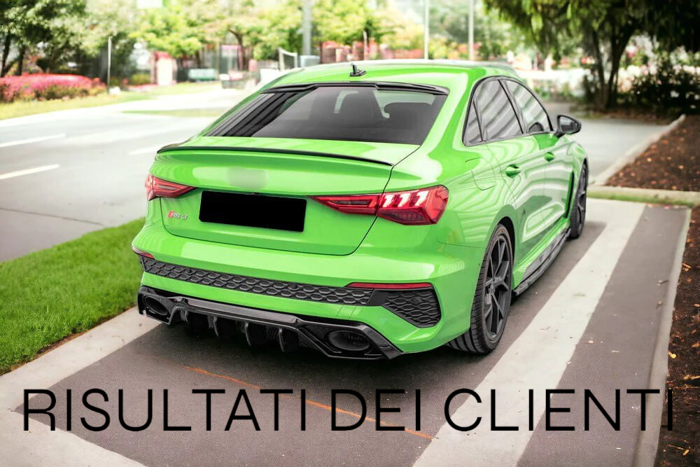⭐1849 DIFFUSORE ADATTO PER AUDI A3 8Y BERLINA RS3 LOOK TUNING NERO LUCIDO⭐