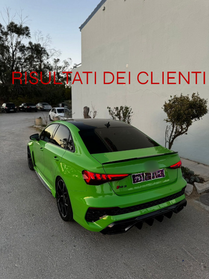 ⭐1849 DIFFUSORE ADATTO PER AUDI A3 8Y BERLINA RS3 LOOK TUNING NERO LUCIDO⭐