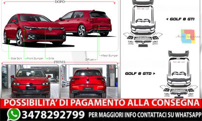 ✨BODYKIT SUITABLE FOR VW GOLF VIII GTI/GTD LOOK ✨