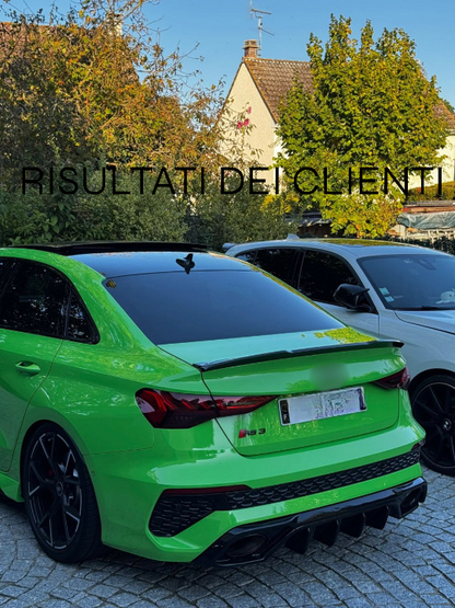 ⭐1849 DIFFUSORE ADATTO PER AUDI A3 8Y BERLINA RS3 LOOK TUNING NERO LUCIDO⭐