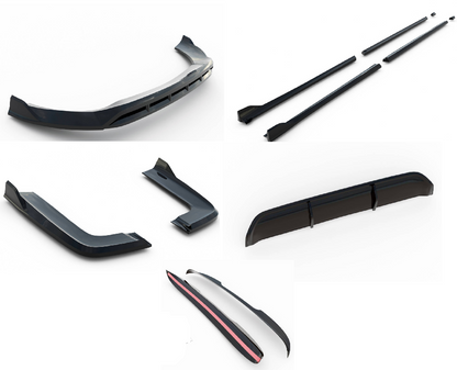 SPLITTER SUITABLE FOR VW GOLF 8 GTI GTD RLINE LOOK GLOSSY BLACK SPORTY DESIGN 