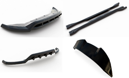 SPLITTER SUITABLE FOR VW GOLF 8 GTI GTD RLINE LOOK GLOSSY BLACK SPORTY DESIGN 