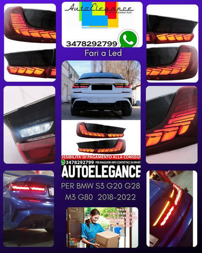 Fanali posteriori Full LED adatti per BMW Serie 3 G20 G28 M3 G80 Berlina 18-22