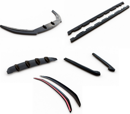 SPLITTER SUITABLE FOR VW GOLF 8 GTI GTD RLINE LOOK GLOSSY BLACK SPORTY DESIGN 