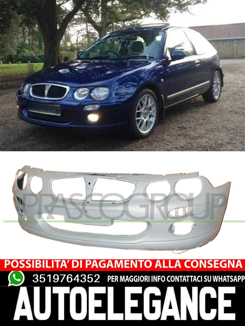 Paraurti Prasco Anteriore CON PRIMER Per Rover 25  DPC101740LN