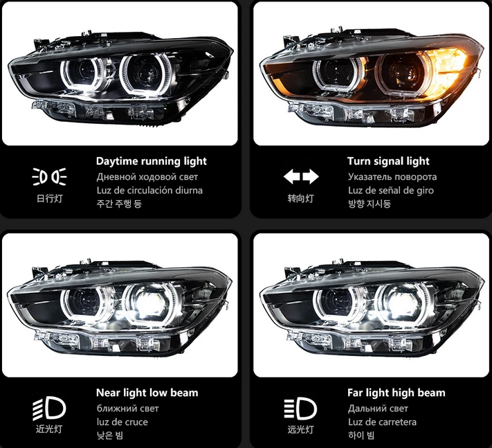 💕 COPPIA FARI FULL FULL LED ADATTI BMW SERIE 2 F20  15-18 PER ALOGENI 💕