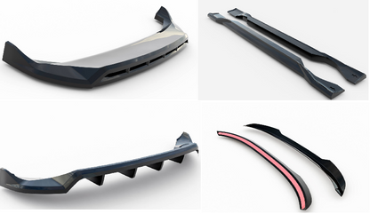 SPLITTER SUITABLE FOR VW GOLF 8 GTI GTD RLINE LOOK GLOSSY BLACK SPORTY DESIGN 