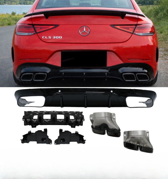 💕DIFFUSORI MERCEDES CLS W257 AMG 2018+ NERO  LUCIDO 💕