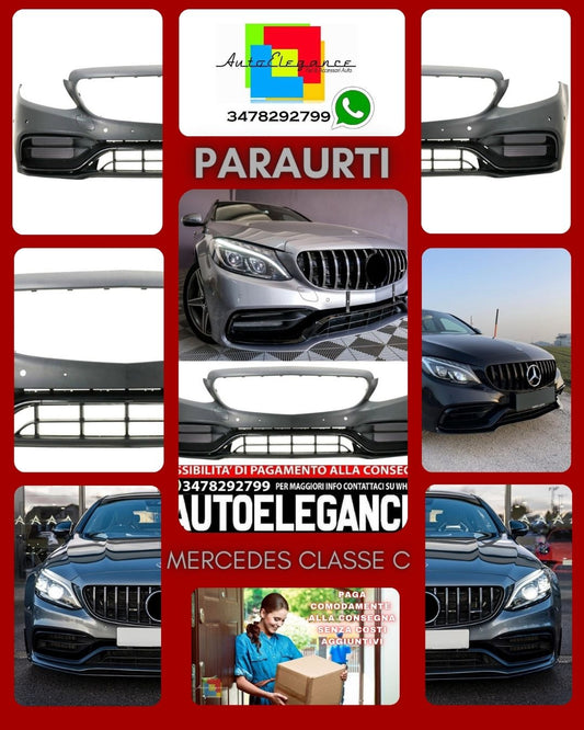 FRONT BUMPER SUITABLE FOR MERCEDES-BENZ C-CLASS W205 2019-2021 LOOK C63 