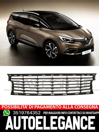 Griglia CENTRALE  PARAURTI-NERA Prasco Anteriore Per Renault Scenic 622543518R
