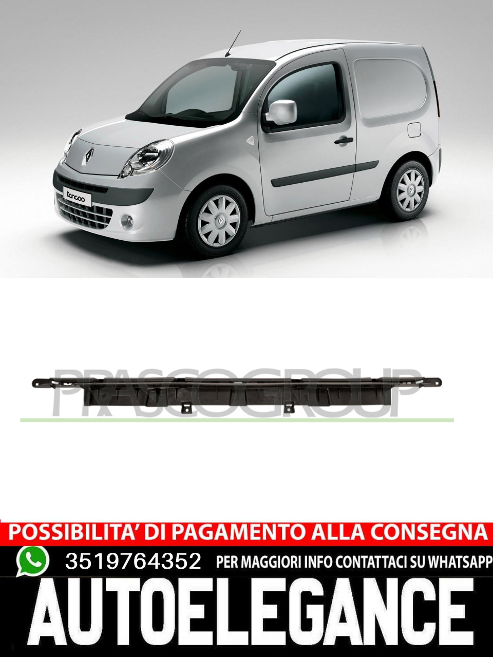 Rear bumper reinforcement plastic for Renault Kangoo from 2007- 850427214R 