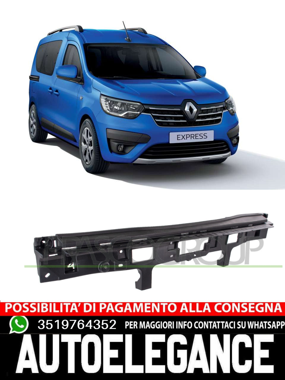 Absorber REAR PLASTIC BUMPER Prasco for RENAULT KANGOO 850423783R 