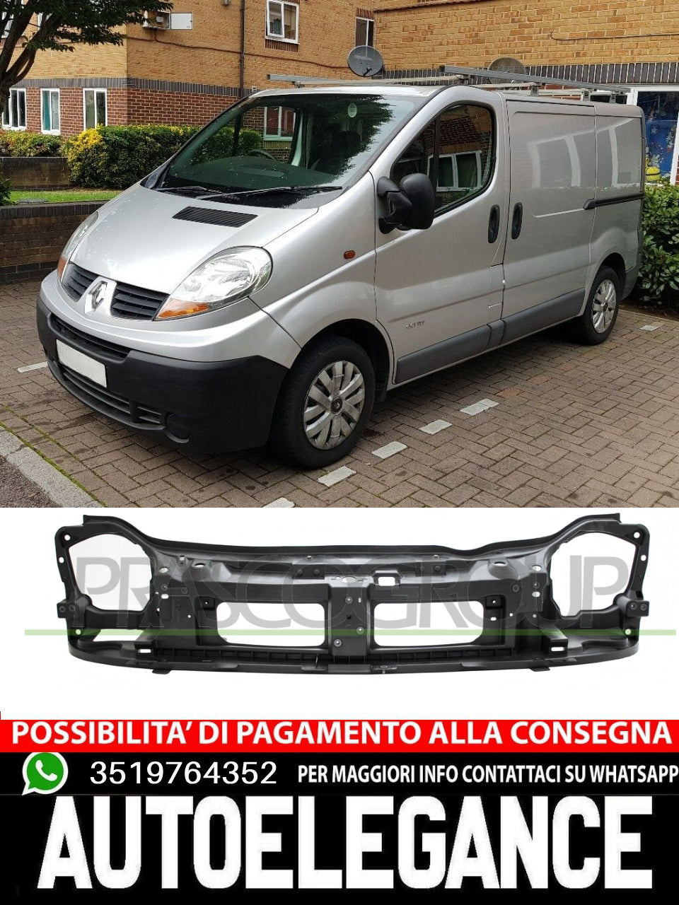 Front bumper for Primastar 2001-2007 Vivaro Trafic 2001-2014 6250000Q0C 