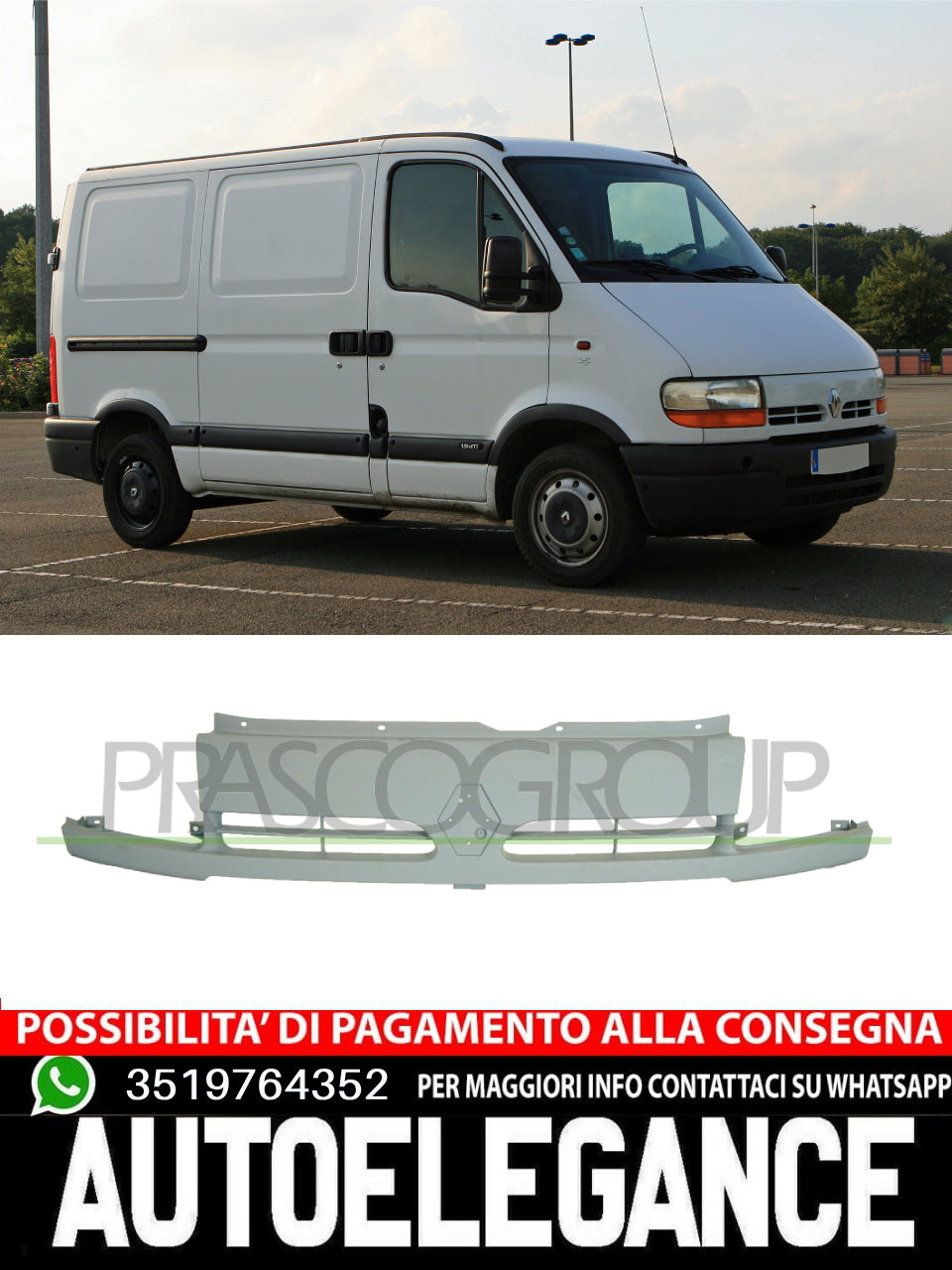 Griglia Radiatore Anteriore Prasco CON PRIMER Per Renault Master  7701470810