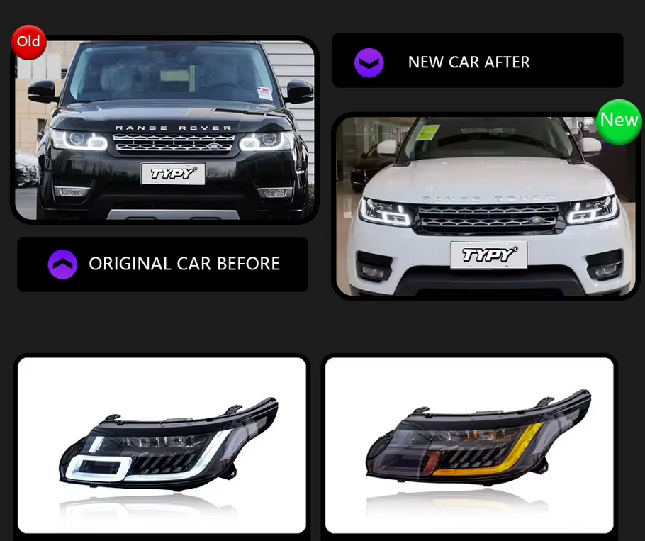 ART. 1862 FARI ANTERIORI RANGE ROVER SPORT L494 2014-2017 LOOK LIFT FULL LED