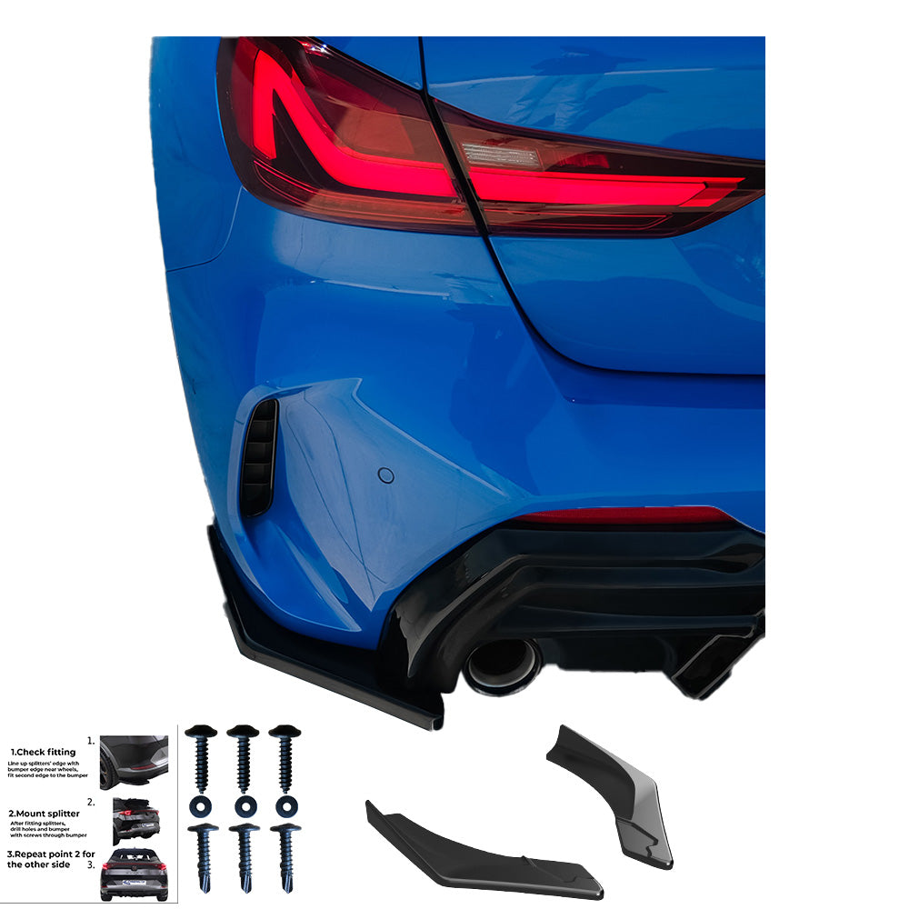 ⭐BMW 1 Series F40 M-Pack 2019-2024 Rear Side Splitters⭐