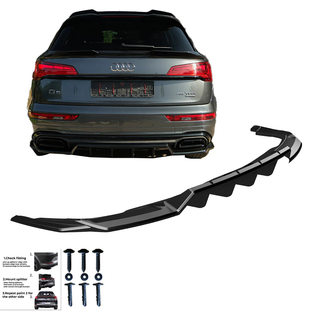 ✨Rear Flap Suitable For Audi Q5 Mk2 FL 2021+ - Gloss Black Diffuser✨ 
