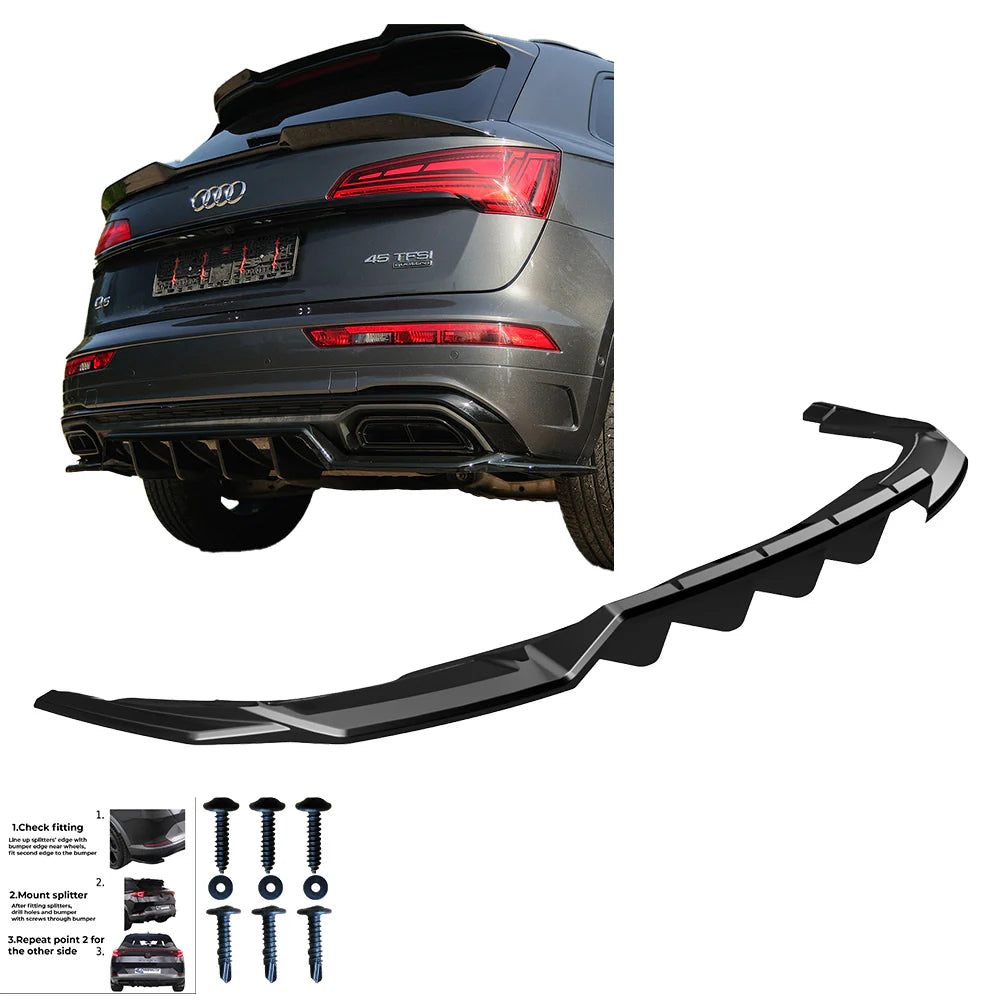 ✨Rear Flap Suitable For Audi Q5 Mk2 FL 2021+ - Gloss Black Diffuser✨ 