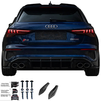 🔥Splitter laterali posterior adatto per AUDI A3 S3 8Y Berlina/Sportback 20-24🔥