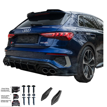 🔥Splitter laterali posterior adatto per AUDI A3 S3 8Y Berlina/Sportback 20-24🔥