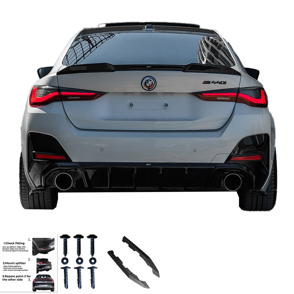 🔥 FLAP DIFFUSORE SERIE 4 G26 GRAND COUPÉ M-PACK / M440I 2021+ NERO LUCIDO 🔥
