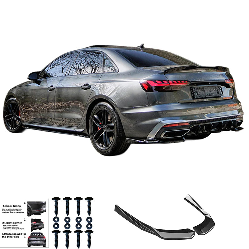 💫ART.9592 Flaps Posteriori Nero Lucido - AUDI A4 S-Line B9 Facelift 2019-2024💫