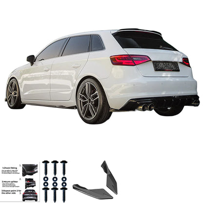 💫ART.9621 Flaps Posteriori Nero Lucido per AUDI A3 8V Sportback 2013-2016💫