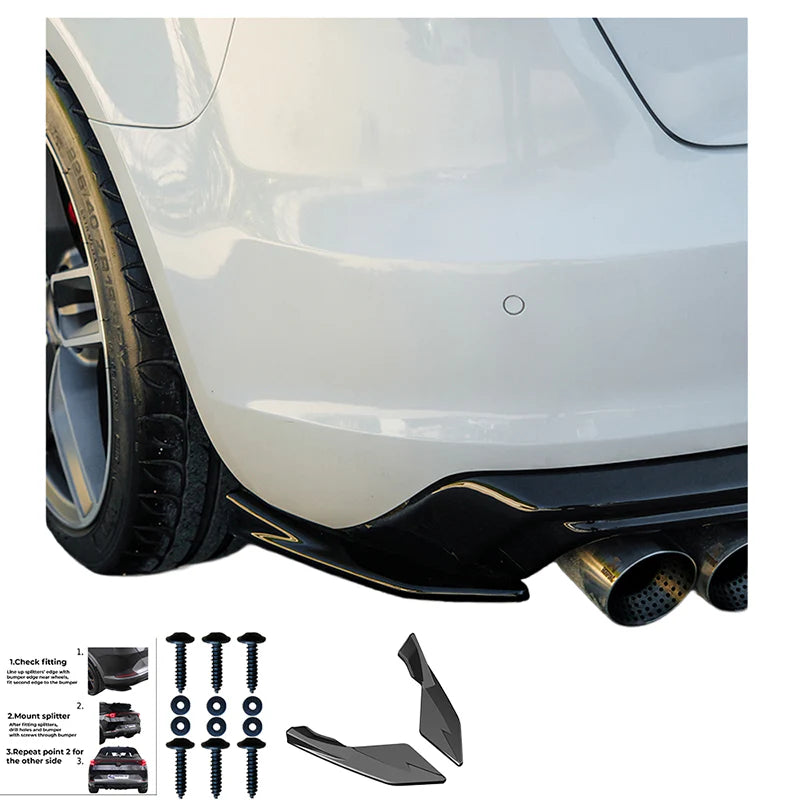 💫ART.9621 Flaps Posteriori Nero Lucido per AUDI A3 8V Sportback 2013-2016💫