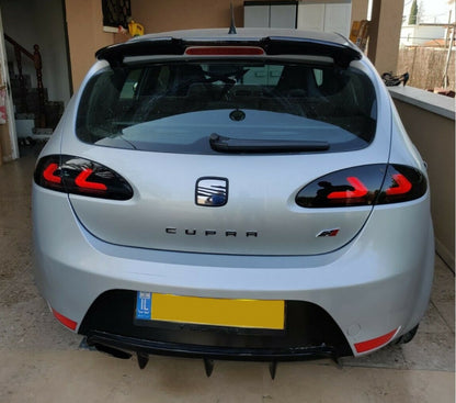 LED TAIL LIGHTS FOR SEAT LEON 1P1 1PA 09-12 BLACK TAIL LIGHTS