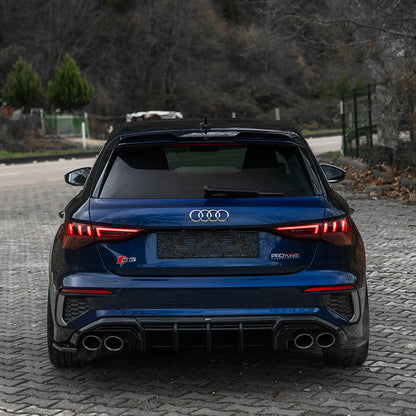 🔥.1906 DIFFUSORE ADATTO PER AUDI A3 8Y 2020+ SLINE S3 SPORTBACK NERO LUCIDO🔥
