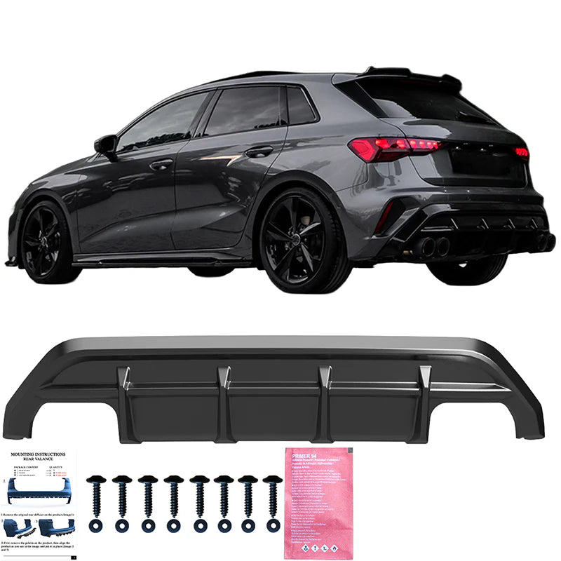 💫ART.7552 Diffusore adatto per AUDI A3 S-Line/S3 8Y (Sportback) Facelift 2025+💫