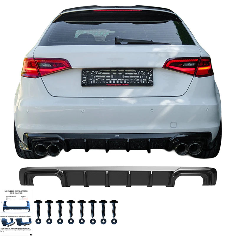 💫ART.9620 Diffusore Nero Lucido per AUDI A3 8V Sportback 2013-2016💫
