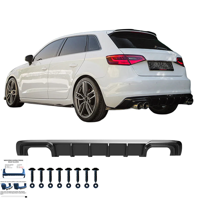 💫ART.9620 Diffusore Nero Lucido per AUDI A3 8V Sportback 2013-2016💫