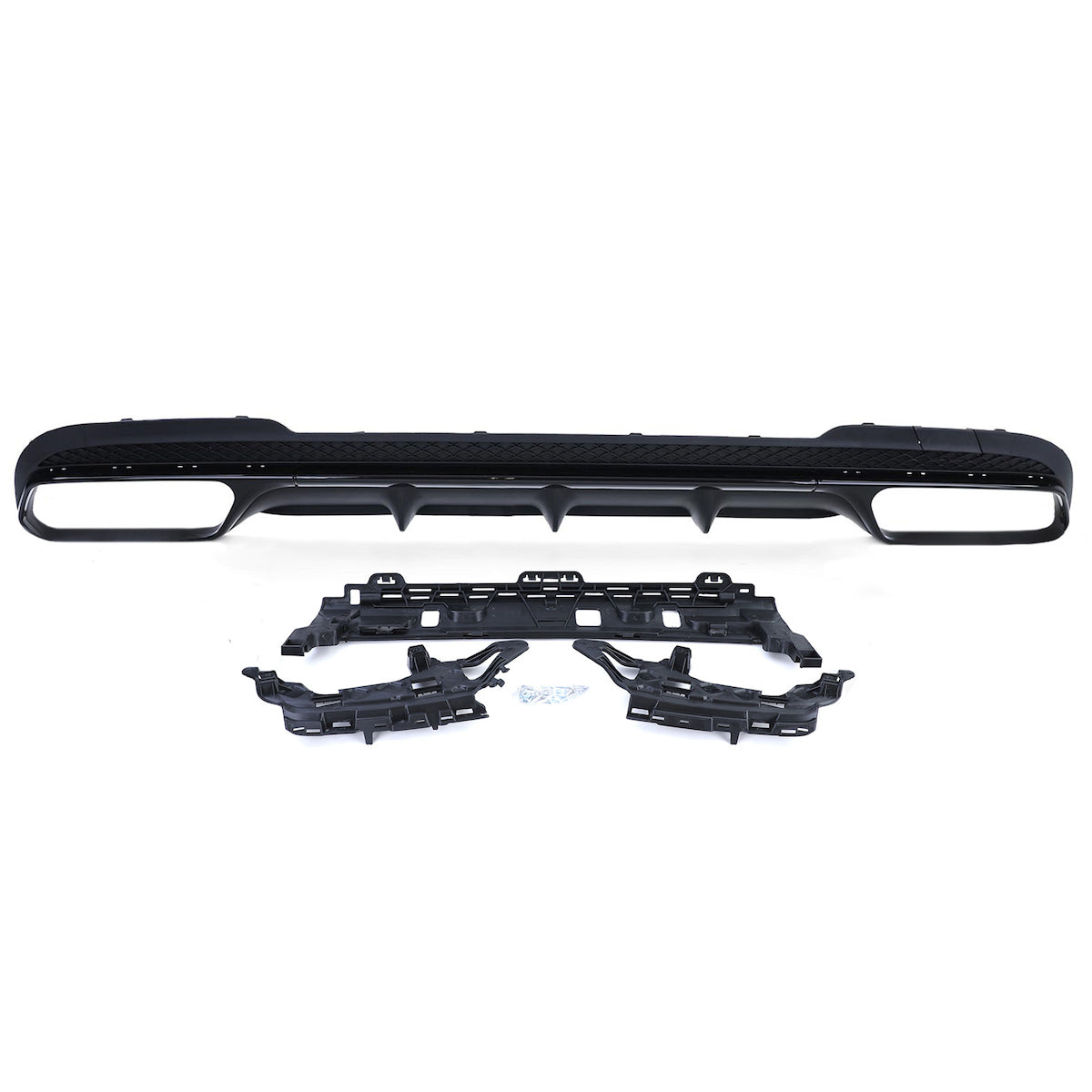 Diffusore paraurti posteriore nero per Mercedes Classe E (W212) Berlina Station Wagon Facelift (2013-2016) AMG-Line Paraurti E63 Look