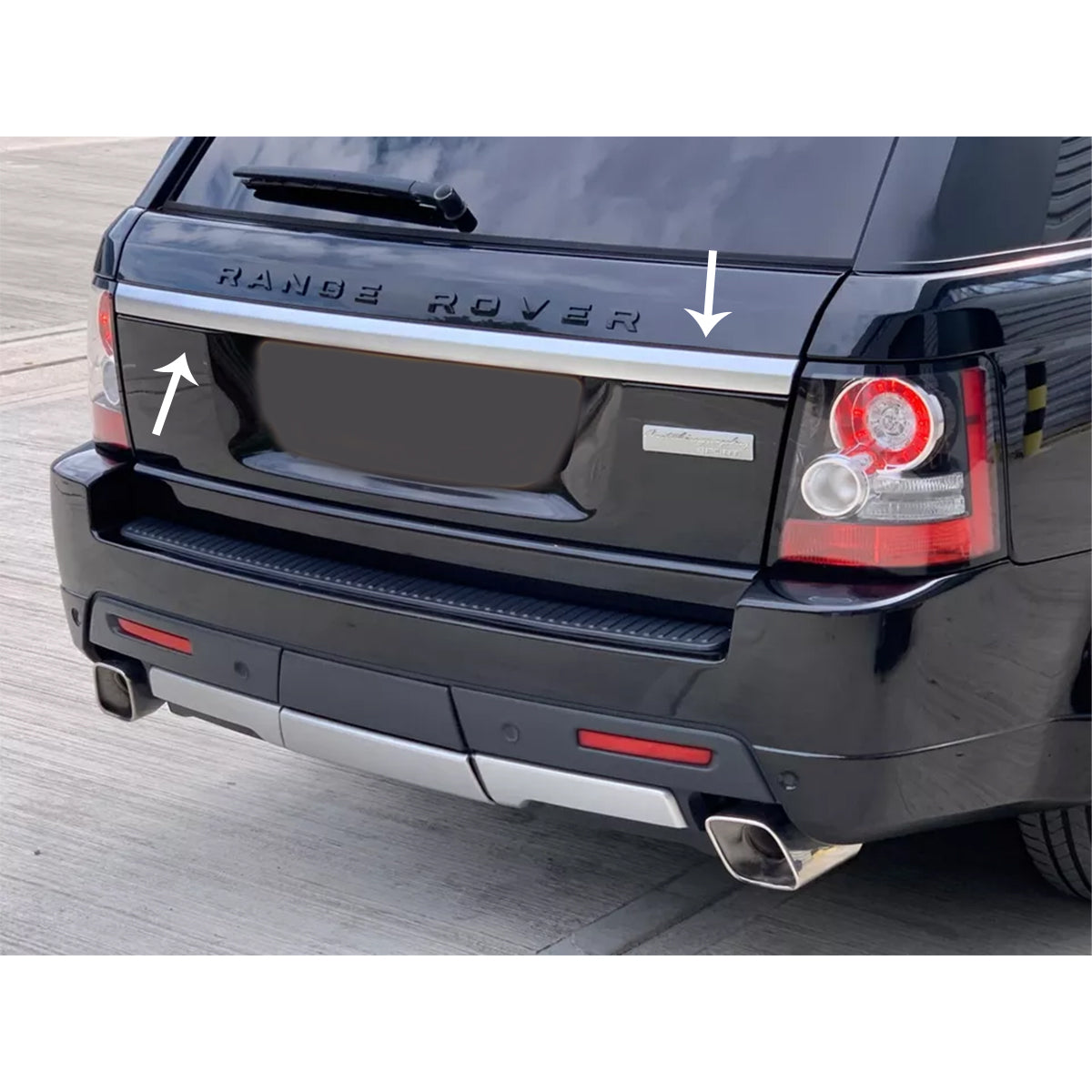 Kit rivestimento portellone posteriore per Land Range Rover Sport L320 05-21 Facelift Autobiography Look Argento Titanio