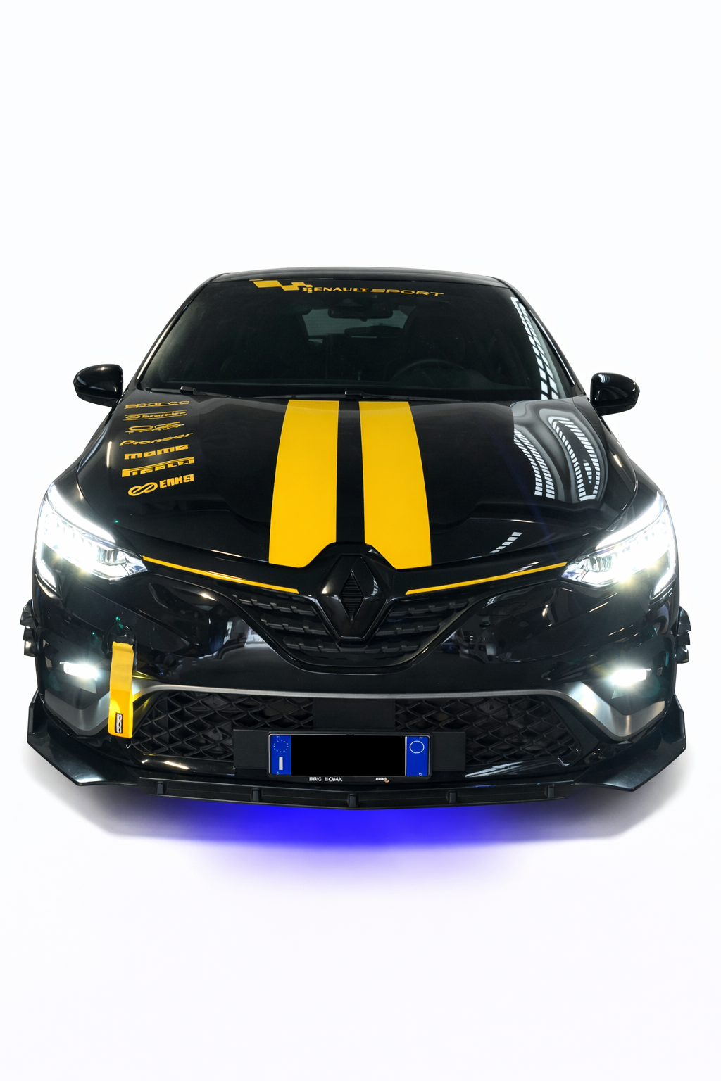 💫ART.0037 SPLITTER ANTERIORE IN ABS PER RENAULT CLIO 5 NERO LUCIDO💫