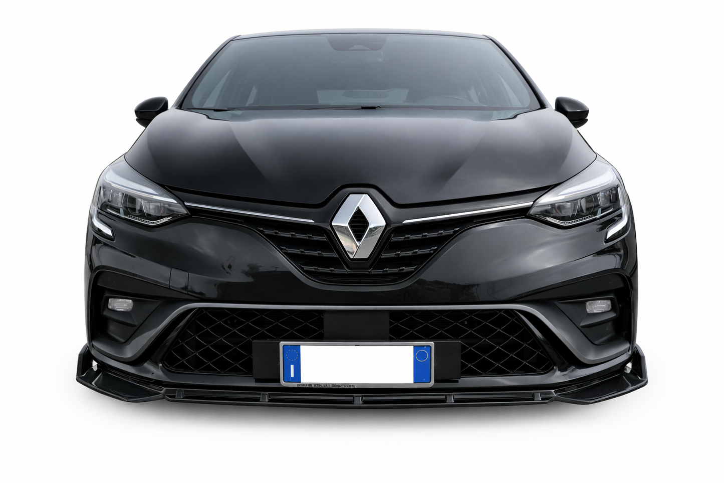 💫ART.0037 SPLITTER ANTERIORE IN ABS PER RENAULT CLIO 5 NERO LUCIDO💫