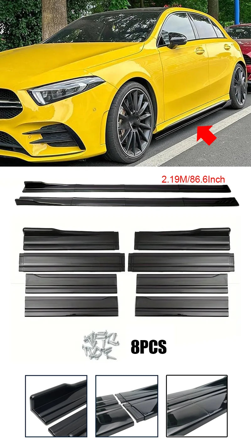 💫ART.5215 Sotto Minigonne per Mercedes Classe A AMG HB 2018+ Nero Lucido💫