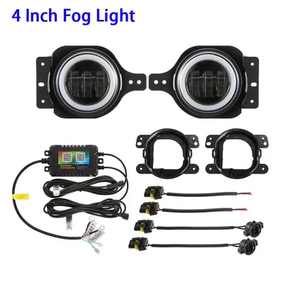 💫ART.5134 Fari Anteriori e Fendinebbia RGB LED per Jeep Wrangler 2018-2024💫