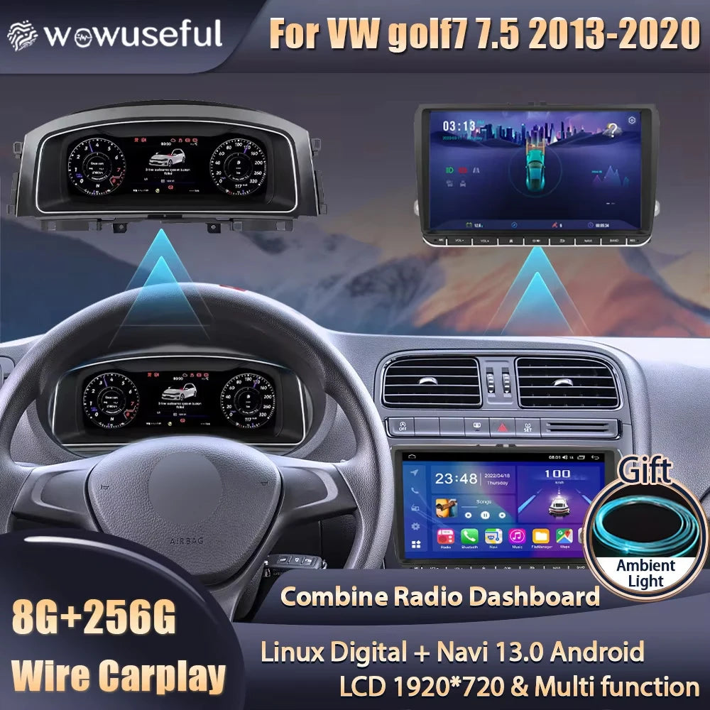 💫ART.3426 Cockpit virtuale digitale LCD per VW golf7 7.5 2013-2020💫