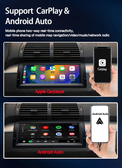💫ART.5166 Android  Wireless Carplay per BMW X5 E38 E39 E53 1996-2004💫