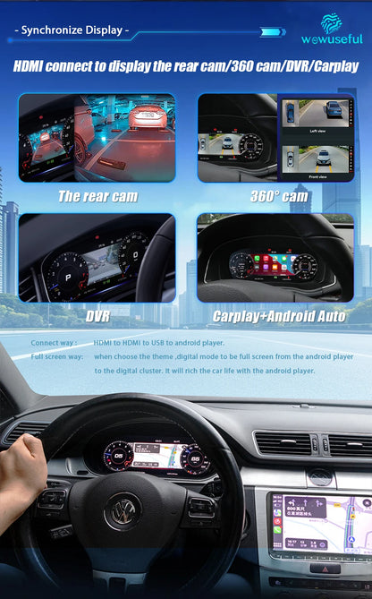 💫ART.3427 Cockpit virtuale digitale LCD per VW Golf 6 MK6 2010-2014💫