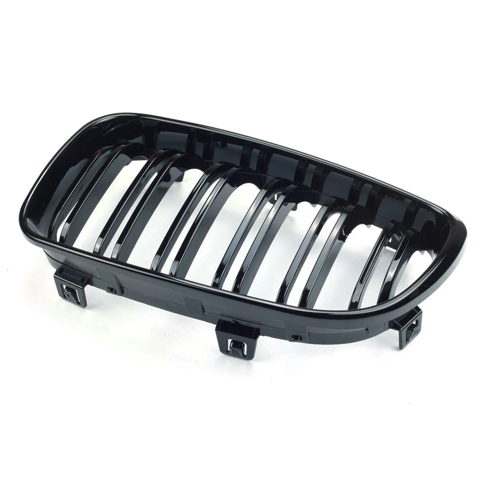 💫ART.8073 Griglia Anteriore Doppia Linea Per BMW Serie 1 08-13 Nero Lucido 💫