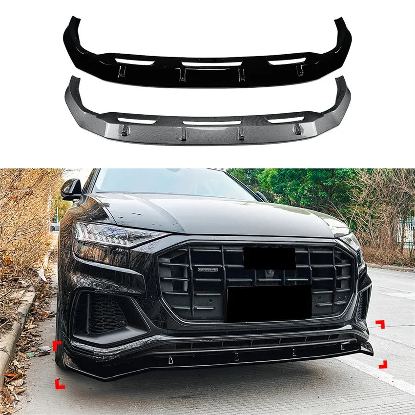 💫ART.8712 Splitter Anteriore Nero Lucido per Audi Q8 SQ8 S-Line 2018-2023💫