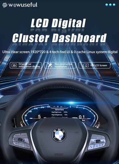 💫ART.3433 Linux Cockpit virtuale digitale LCD BMW X5 Series E70 E71 2006-2013💫